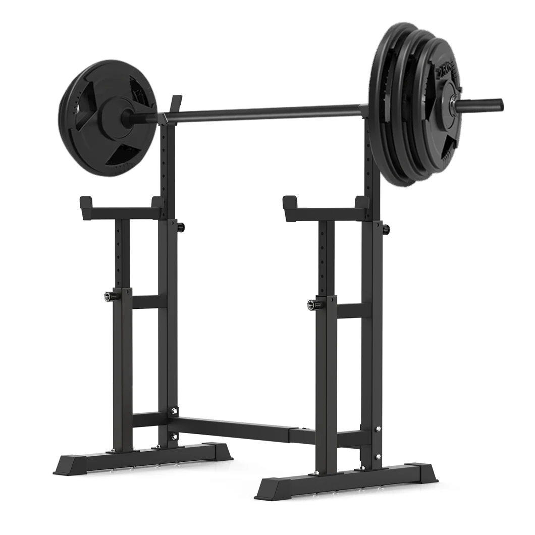 Adjustable Squat Barbell Rack 35.8"-65" Solid Steel Free Bench Press Rack Stands DIP Station Barbell Stand Multi-Function Weight Lifting Home Gym Fitness Portab