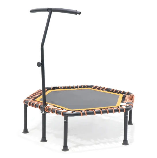 Trampoline d'exercice à l'élastique en forme hexagonale avec poignée en mousse réglable, mini prix d'usine de 45 pouces, trampoline de fitness sautant